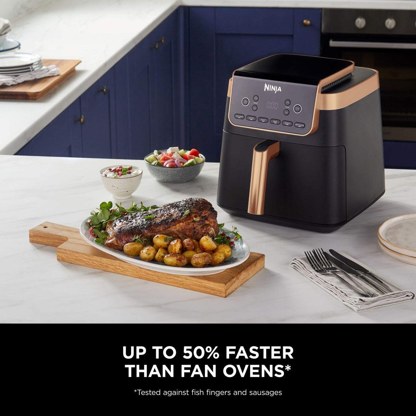 Ninja Air Fryer MAX PRO, 6.2L, Uses No Oil, Large Square Single Drawer, Roast, Bake, Air Fry